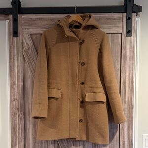 J. Crew Women's Tan Hooded Pea Coat